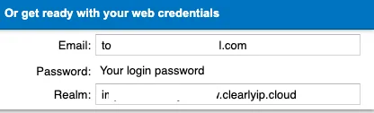 Clearly Anywhere manual login fields