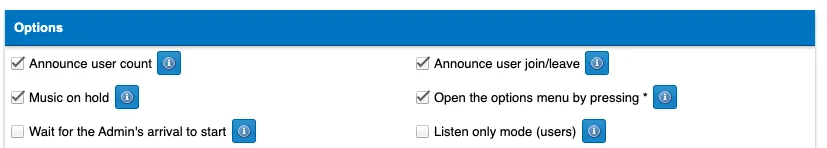 Personal conference options