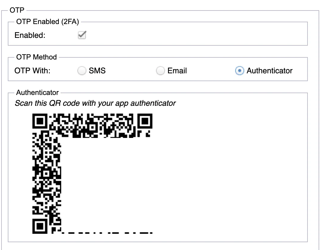 Authenticator app settings