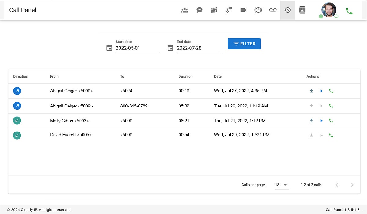 Call History/Call Details