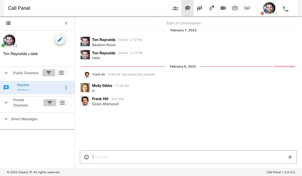 Call Panel Chat