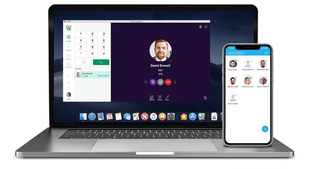 Clearly Anywhere Softphone mobile and Desktop devices