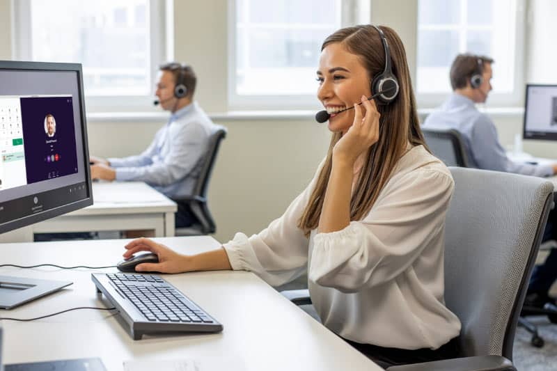 Clearly Anywhere Woman in Office on Desktop