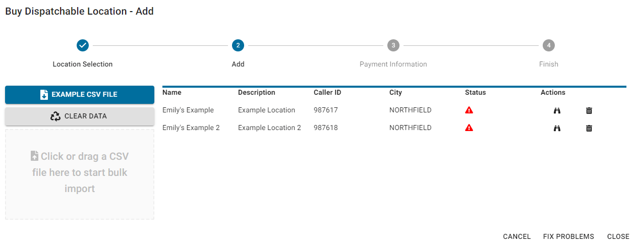 dispatchable location