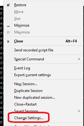 Change Settings