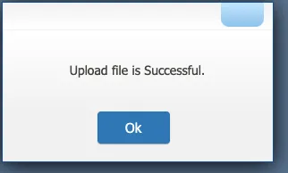 Screenshot showing You will get a pop up saying the upload was Successful